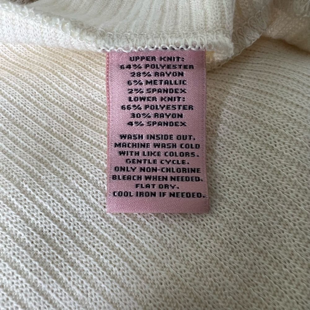 Juicy Couture Open Front Cardigan Gold/Cream Thread Waffle Knit XS NWOT‎ - Picture 5 of 6